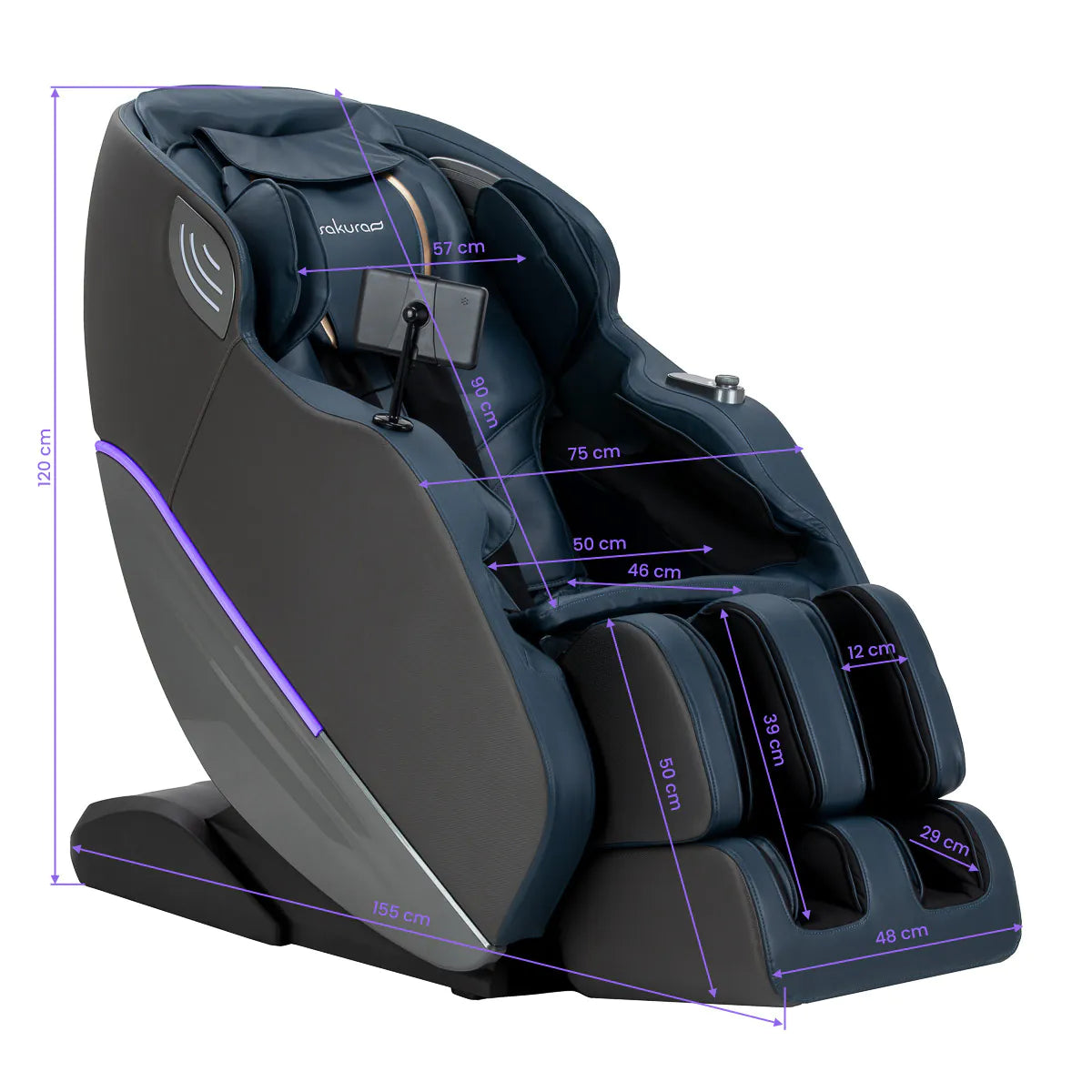 Poltrona massaggiante Sakura Maximus 809 3D grigio blu