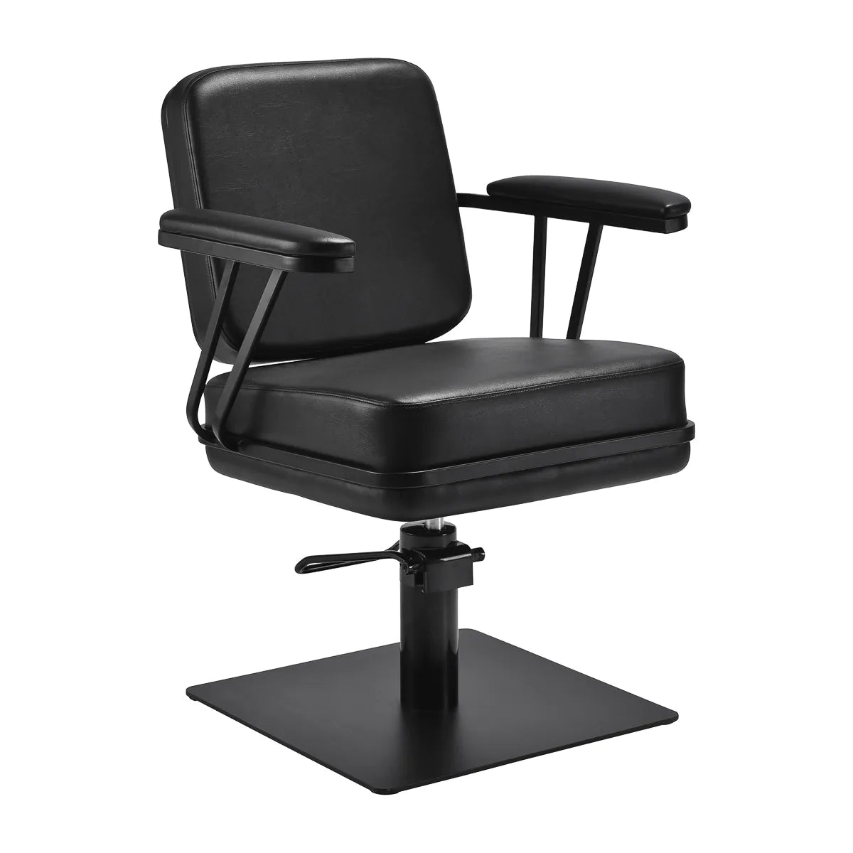 Poltrona da parrucchiere Madrid nera con base nera