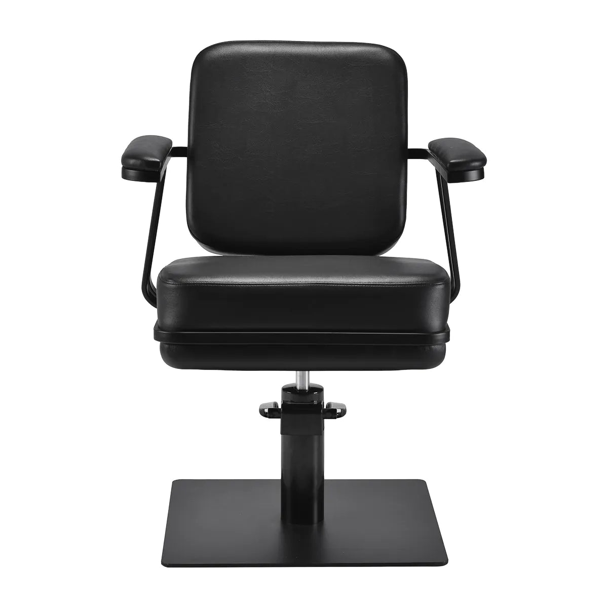 Poltrona da parrucchiere Madrid nera con base nera