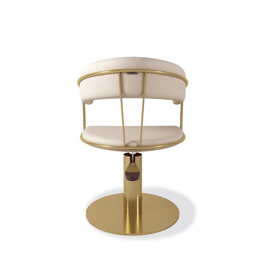 Specchiera tonda POSH una postazione circolare a muro effetto oro con illuminazioni dal diametro di 120 cm
