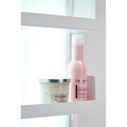 Tavolo manicure e ricostruzione unghie AMALFI Bmp con aspiratore integrato, illuminazione a led dell'espositore prodotti e dotato di tre cassetti