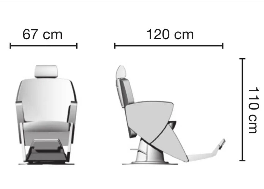 Poltrona JUPITER 507 Ceriotti è una poltrona da barber shop con una struttura in metallo in poliuretano schiumato con inserti in legno.