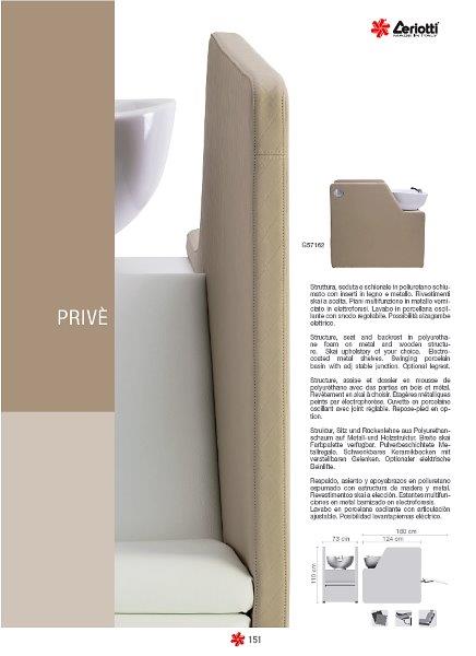 Lavaggio parrucchiere Privè Ceriotti con protezioni laterali. Prodotto innovativo di qualità ad un prezzo economico. Possibilità di personalizzazione.