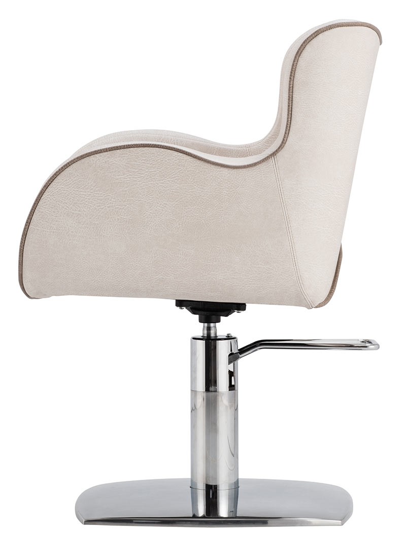 Poltrona per parrucchieri Ceriotti Lulu seduta di alta gamma conserva uno stile semplice e elegante. Alta qualità made in Italy.