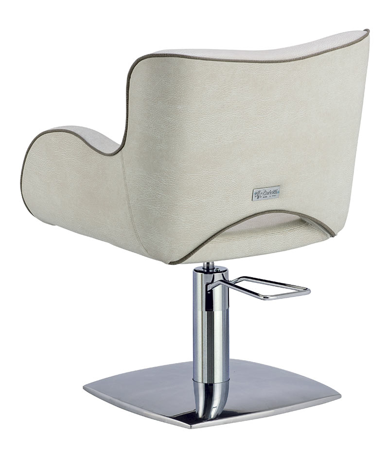 Poltrona per parrucchieri Ceriotti Lulu seduta di alta gamma conserva uno stile semplice e elegante. Alta qualità made in Italy.