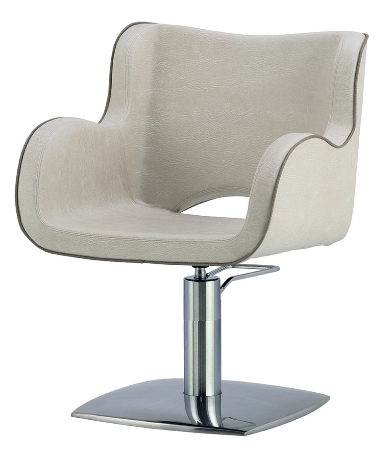 Poltrona per parrucchieri Ceriotti Lulu seduta di alta gamma conserva uno stile semplice e elegante. Alta qualità made in Italy.