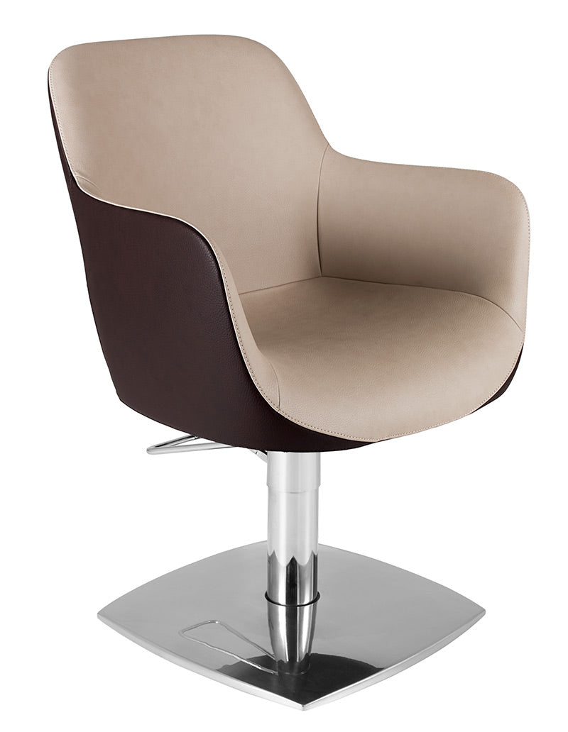 Poltrona per parrucchieri Ceriotti Veruska seduta di alta gamma conserva uno stile semplice e elegante. Alta qualità made in Italy.