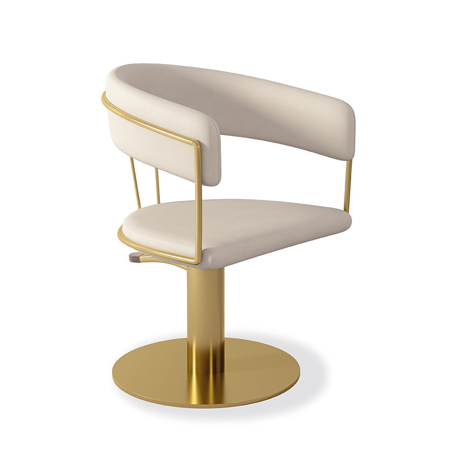 Specchiera tonda POSH una postazione circolare a muro effetto oro con illuminazioni dal diametro di 120 cm