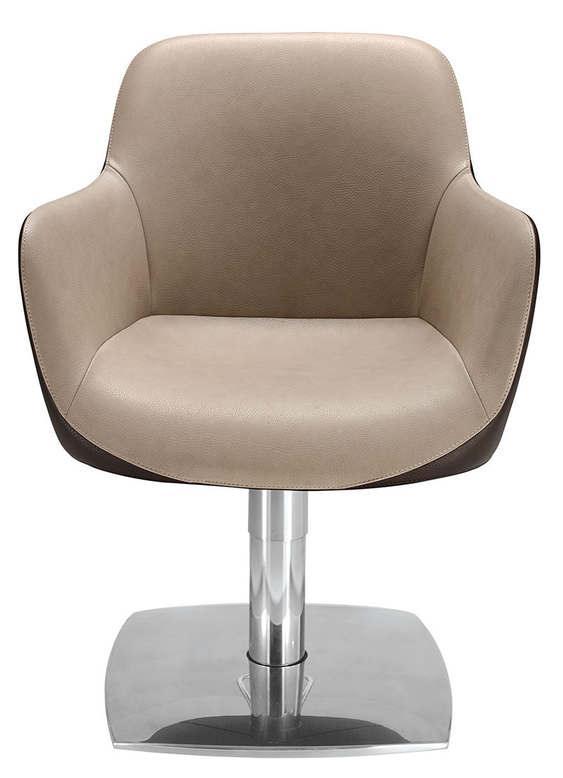 Poltrona per parrucchieri Ceriotti Veruska seduta di alta gamma conserva uno stile semplice e elegante. Alta qualità made in Italy.