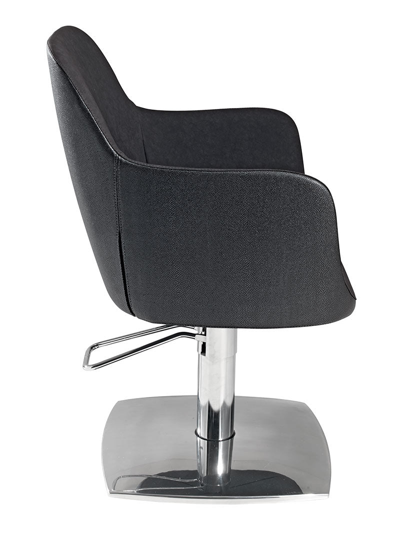 Poltrona per parrucchieri Ceriotti Veruska seduta di alta gamma conserva uno stile semplice e elegante. Alta qualità made in Italy.
