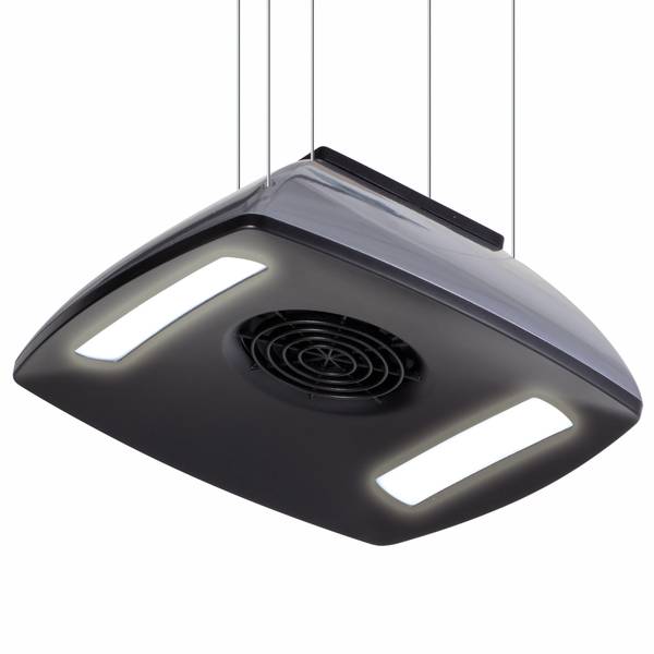 Dispositivo professionale CONCEPT PLUS è in grado di illuminare, filtrare e sanificare. Facilmente applicabile al soffitto come un comune lampadario.