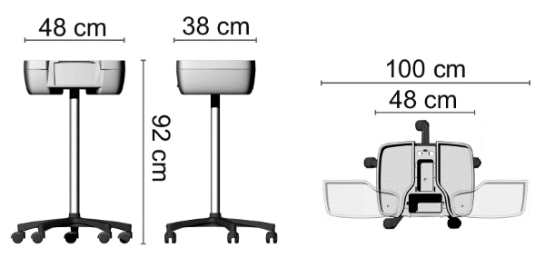 Il carrello da parrucchieri BEAUTY CASE della Ceriotti dotato di 2 vassoi rotanti, scomparti per accessori, accessorio taglia stagnola