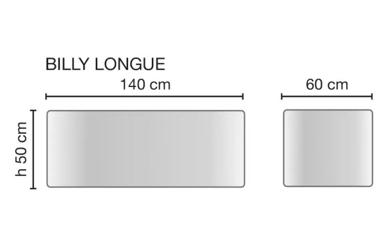 il Pouff Billy Longue della Ceriotti disponibile in vari colori con possibilità di rivestimenti skai a scelta