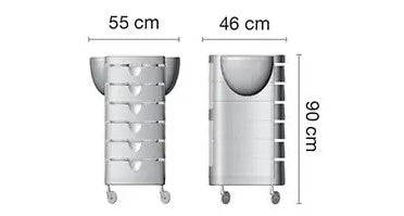 Carrello parrucchiere Duo Style. Carrello con sei cassetti scorrevoli tutti intercambiabili. Piani multifunzione per taglio/piega e colore.