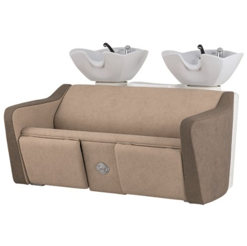 Lavatesta parrucchieri DUETTO SUPERIOR Ceriotti lavabo professionale per parrucchieri a divanetto, con due posti ampi e comodi.