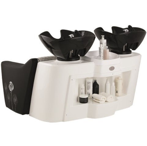 Lavatesta parrucchieri DUETTO SUPERIOR Ceriotti lavabo professionale per parrucchieri a divanetto, con due posti ampi e comodi.