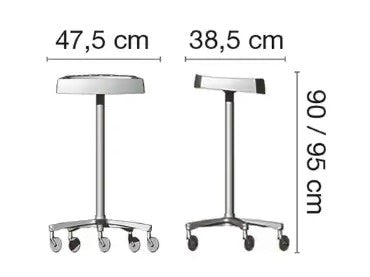 Carrello tecnico per parrucchieri DUTY della Ceriotti con cinque ciotole asportabili, sedi per pettini e spazzole.