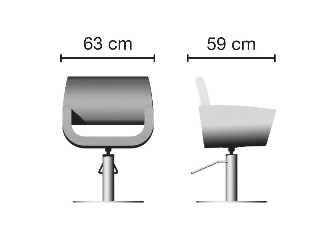 Sedia parrucchiere Ceriotti Emma poltrona di alta gamma conserva uno stile semplice e elegante. Alta qualità made in Italy.