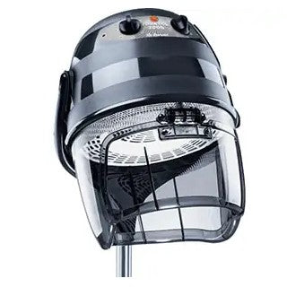 Il casco asciugacapelli professionale EQUATOR 3000 Ceriotti con temporizzatore, termostato, spia di controllo della temperatura.