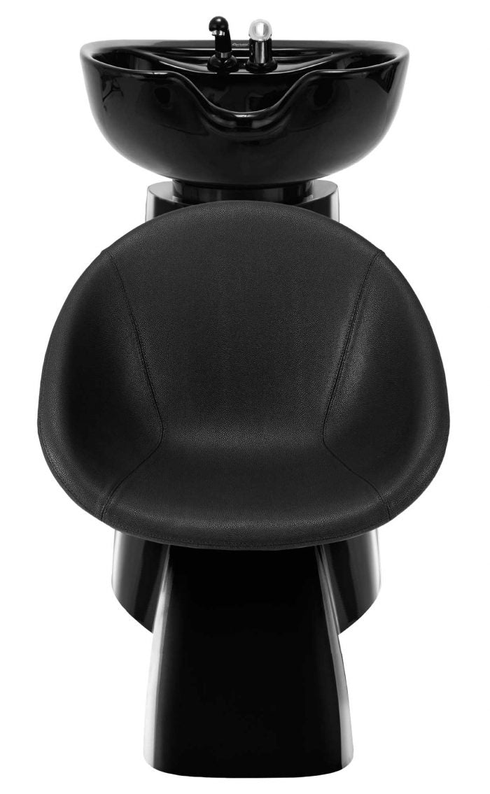 Lavatesta Fiber Asya in poliuretano schiumato con inserti in metallo. Lavabo in porcellana oscillante con snodo regolabile. Made in Italy.
