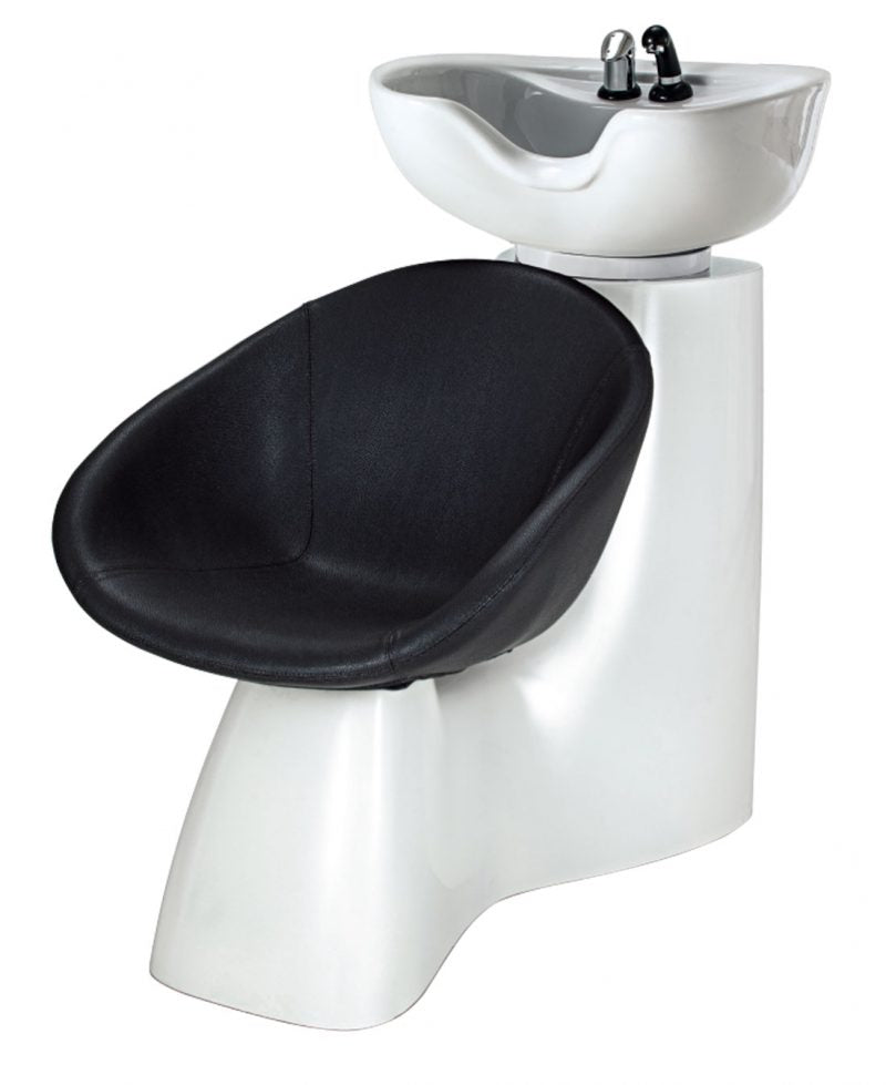 Lavatesta Fiber Asya in poliuretano schiumato con inserti in metallo. Lavabo in porcellana oscillante con snodo regolabile. Made in Italy.