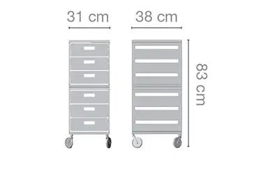 Carrello tecnico per parrucchieri FIRST Ceriotti con struttura in alluminio pressofuso lucidato e spazzolato