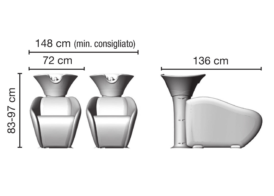 Lavatesta Genova Ceriotti per il salone moderno che cerca uno stile semplice ed elegante. Made in Italy con rivestimento in skai nero