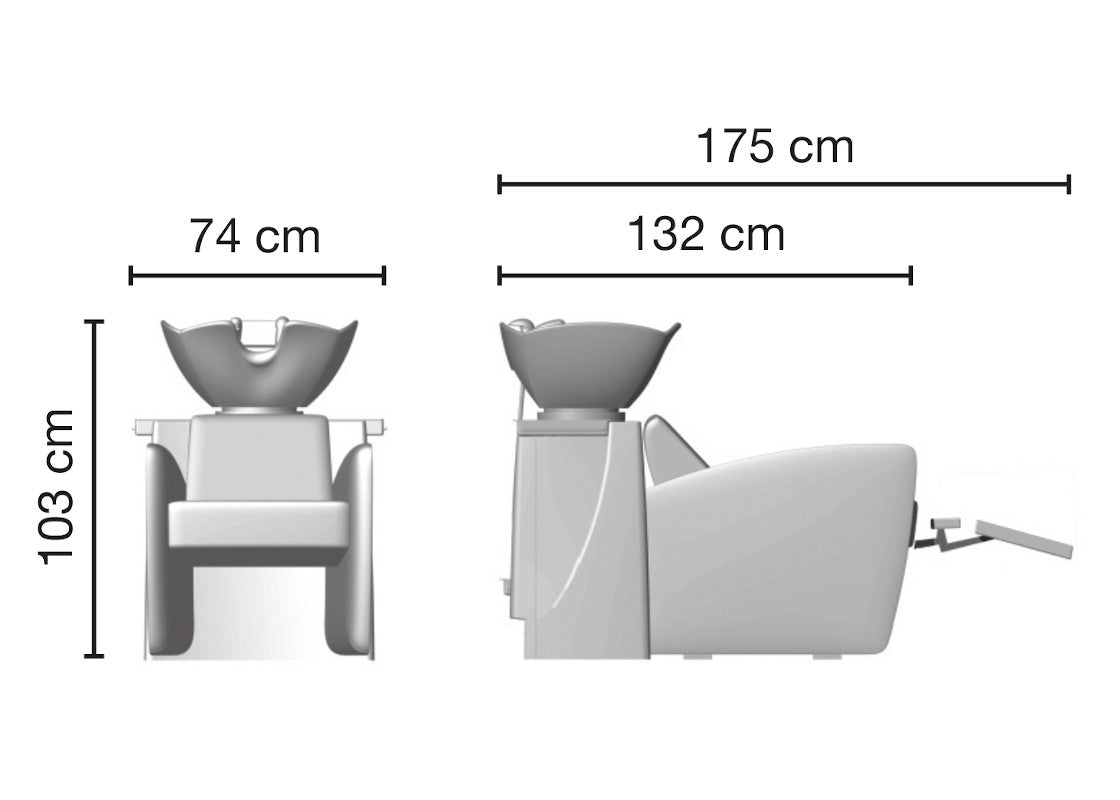 Lavatesta Hiro Ceriotti in poliuretano schiumato con inserti in legno e metallo. Struttura in vetroresina bianco.