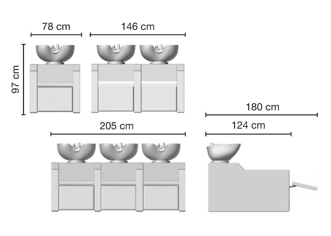 Lavatesta Imperial 3P Ceriotti in poliuretano schiumato con inserti in legno e metallo è possibile personalizzare il lavatesta.