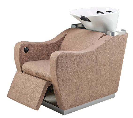 Lavaggio Narciso bmp dotato di una seduta con pedana elettrica con alzagamba elettrico Ampio lavandino basculante completo di accessori.