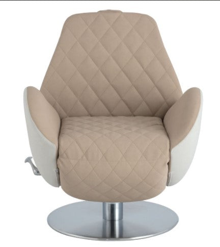 Poltrona per parrucchieri Leidy Superior seduta di alta gamma conserva uno stile semplice e elegante. Alta qualità made in Italy.