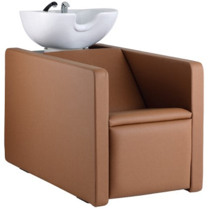 Lavatesta MIlano Color Ceriotti con struttura, seduta e schienale in poliuretano schiumato con inserti in legno e metallo.
