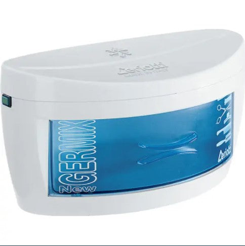 Sterilizzatore professionale NEW GERMIX Ceriotti con un cassetto estraibile con interruttore di sicurezza che spegne la lampadina UV-C