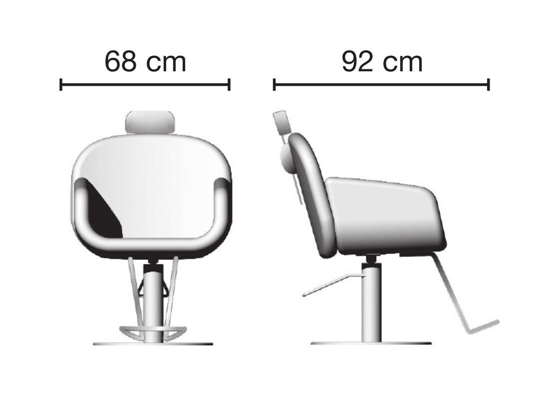 Poltrona per parrucchieri Ceriotti Olivia recliner con seduta in poliuretano schiumato con inserti in legno. Rivestimenti skai a scelta.