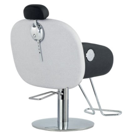 Poltrona per parrucchieri Ceriotti Olivia recliner con seduta in poliuretano schiumato con inserti in legno. Rivestimenti skai a scelta.