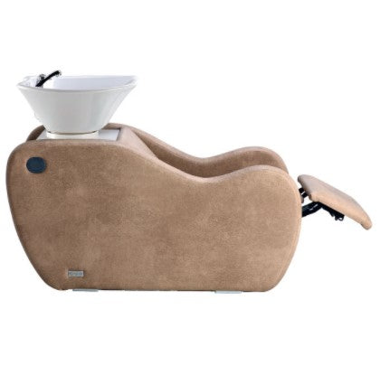 Lavatesta Relax Ceriotti con rivestimenti skai a scelta e piani multifunzione in metallo verniciato in elettroforesi.