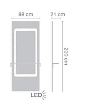 Lo specchio professionale per parrucchieri LUME della Ceriotti dispone di una specchiera con illuminazione LED integrata.