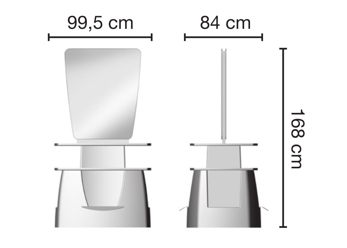 Specchio parrucchiere Stylo 2 Ceriotti, made in Italy, perfetto per il salone che vuole uno stile moderno per distinguersi dalla concorrenza