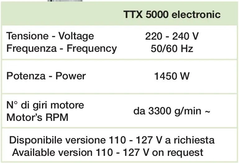 Lampada per parrucchieri TTX5000 ELECTRONIC Ceriotti dotato di lampade infrarossi al quarzo che creano una zona a temperatura controllata.