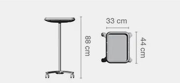 Carrello tecnico per parrucchieri WIZZY della Ceriotti carrello multifunzione con ciotole colore ed alloggiamenti per pennelli.