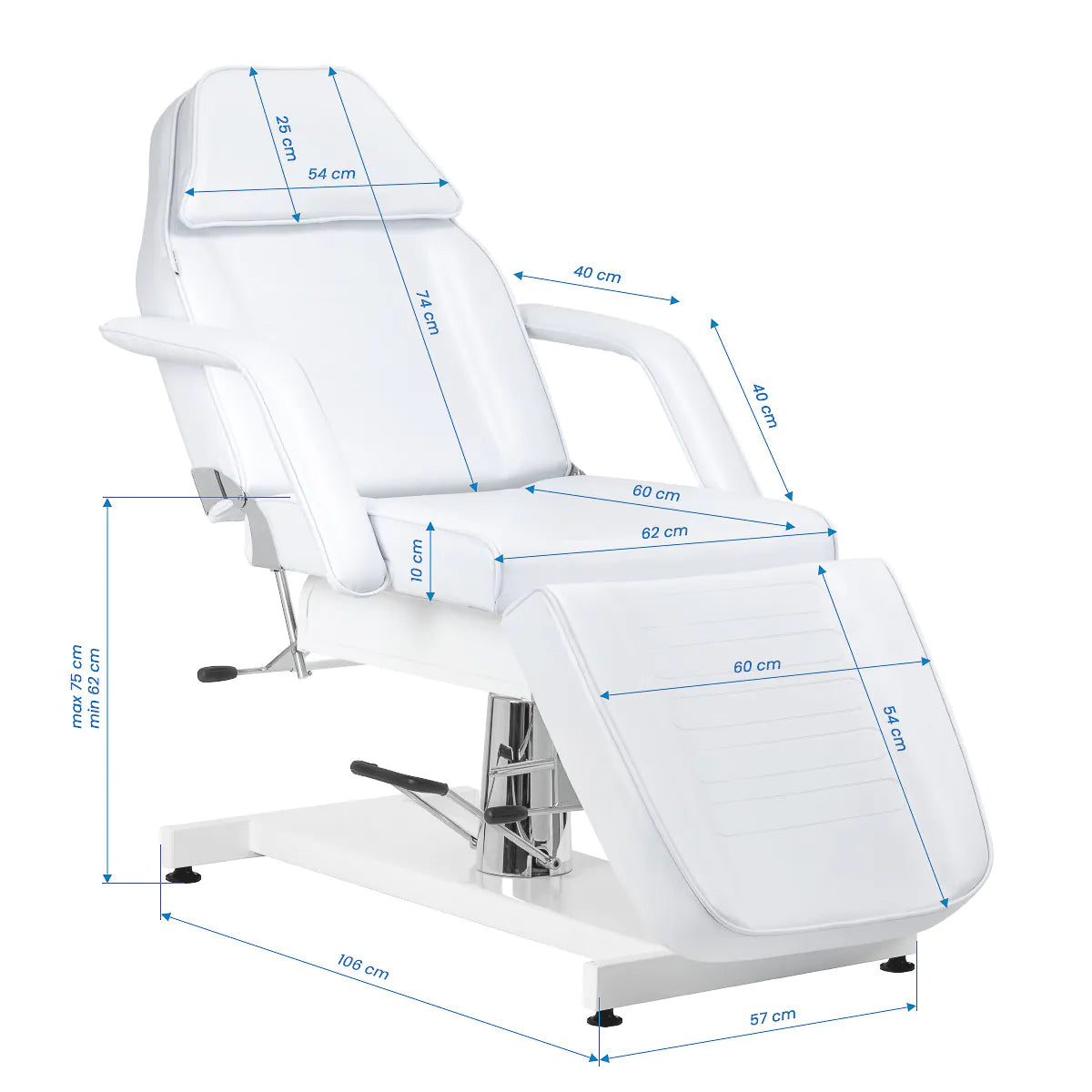 Sedia cosmetica idraulica Sillon v2 210 bianco