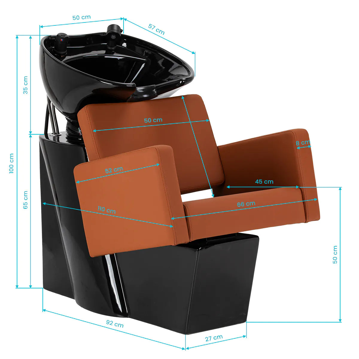 Lavabo da parrucchiere Vittoria marrone