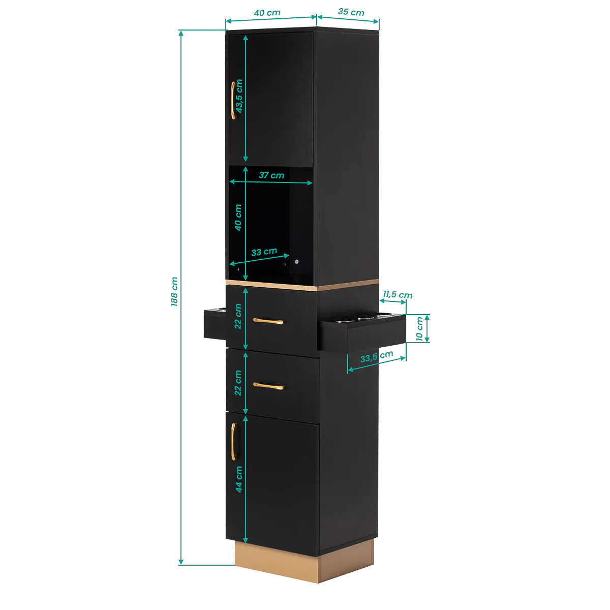 Mobile contenitore da parrucchiere TOTEM GOLD