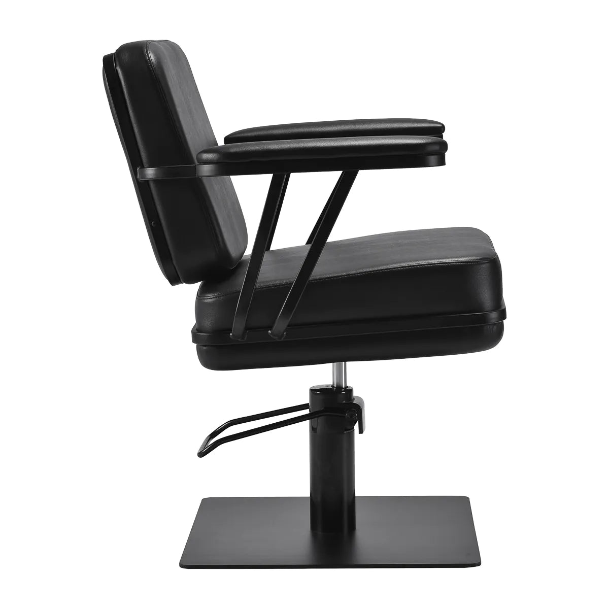 Poltrona da parrucchiere Madrid nera con base nera