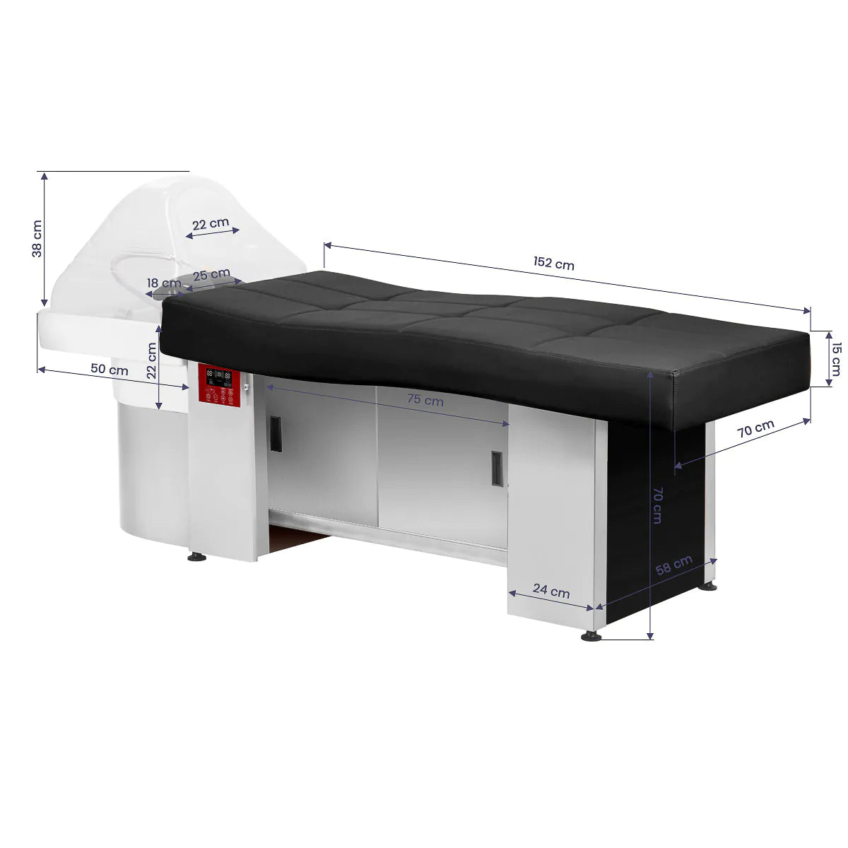 Gabbiano Head Spa Bench 017B nero
