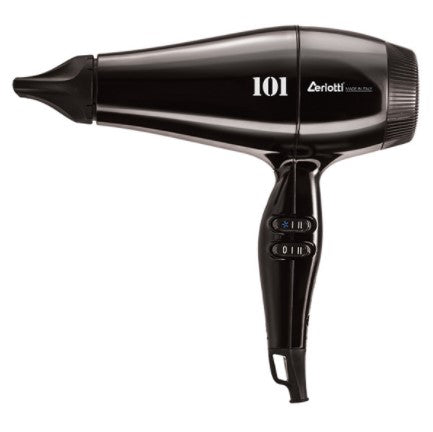 Il phon professionale 101 per parrucchieri Ceriotti è dotato di tecnologia HPS2 anti-surriscaldamento, cavo anti-attorcigliamento e altro.