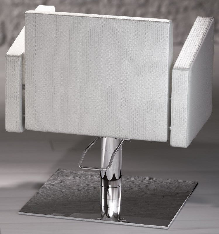 La poltrona DIAMOND della MUSTER è da lavoro girevole con base quadrata acciaio – finitura satinata con pompa idraulica e freno di rotazione
