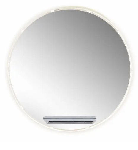 Specchio parrucchiere tondo OBLO' dispone di uno specchio tondo parrucchiere senza cornici, posto di lavoro con pianetto in alluminio.