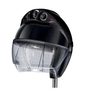 Casco asciugacapelli Ceriotti Vision 4V con ampia campana per accogliere più comodamente le acconciature più complesse con motore TURBO a 4 velocità